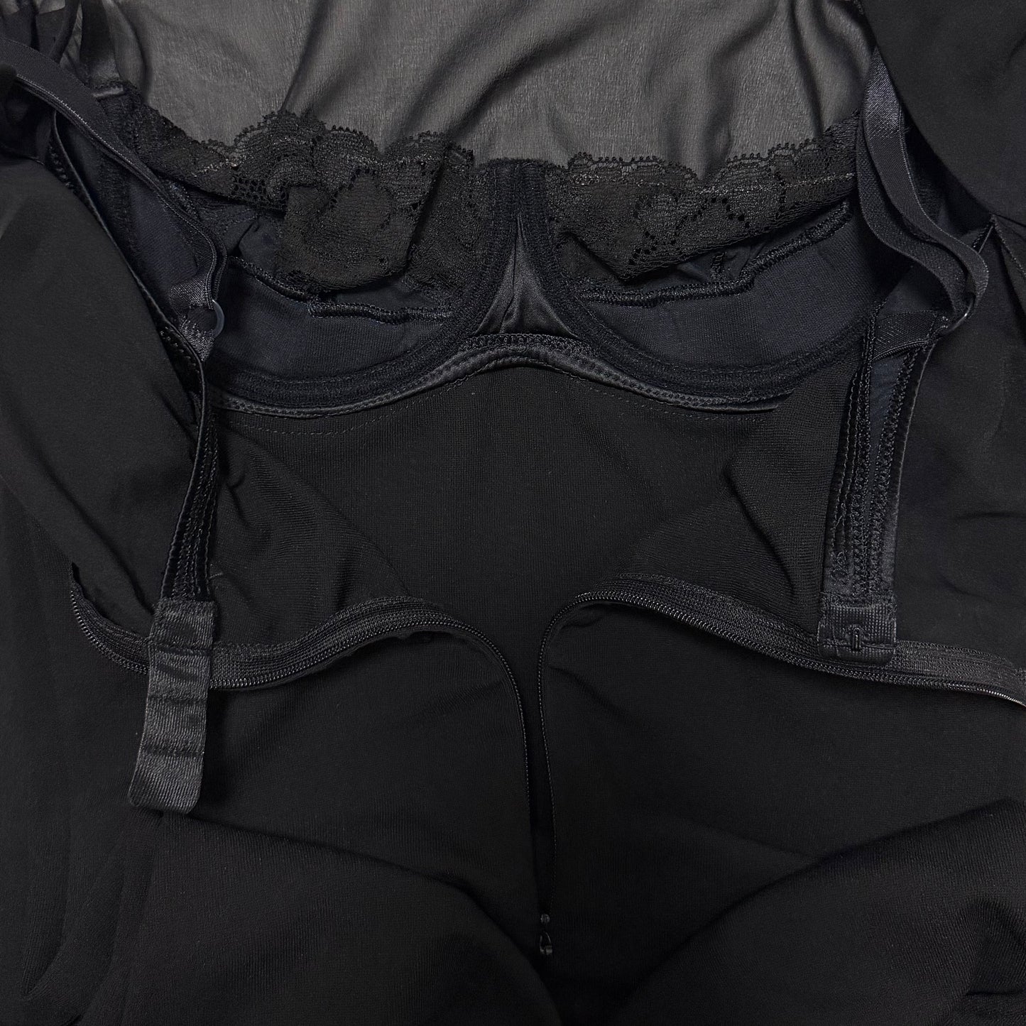 DOLCE&GABBANA Fall Winter 2001 Sheer-Sleeve Dress with Built-in Bra & Matching Scarf