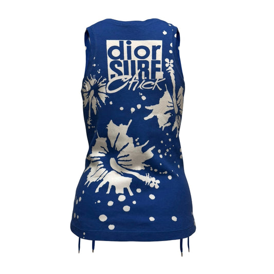 CHRISTIAN DIOR Spring Summer 2004 “Surf Chick” Lace-Up Graphic Tank Top