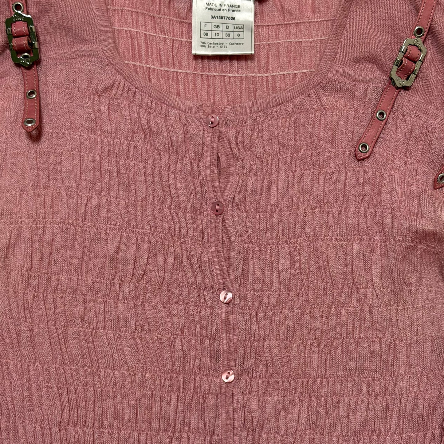 CHRISTIAN DIOR Fall Winter 2003 Bondage Strap Ribbed Knit Cardigan