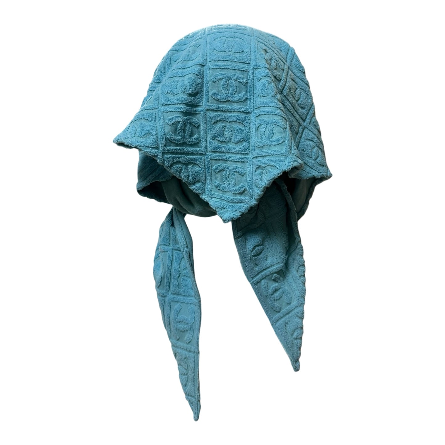 CHANEL Sport Spring Summer 2002 CC Jacquard Terry Cloth Bandanna Cap