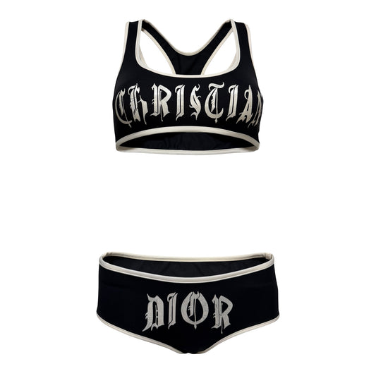 CHRISTIAN DIOR Spring Summer 2002 Gothic Logo Bikini Set