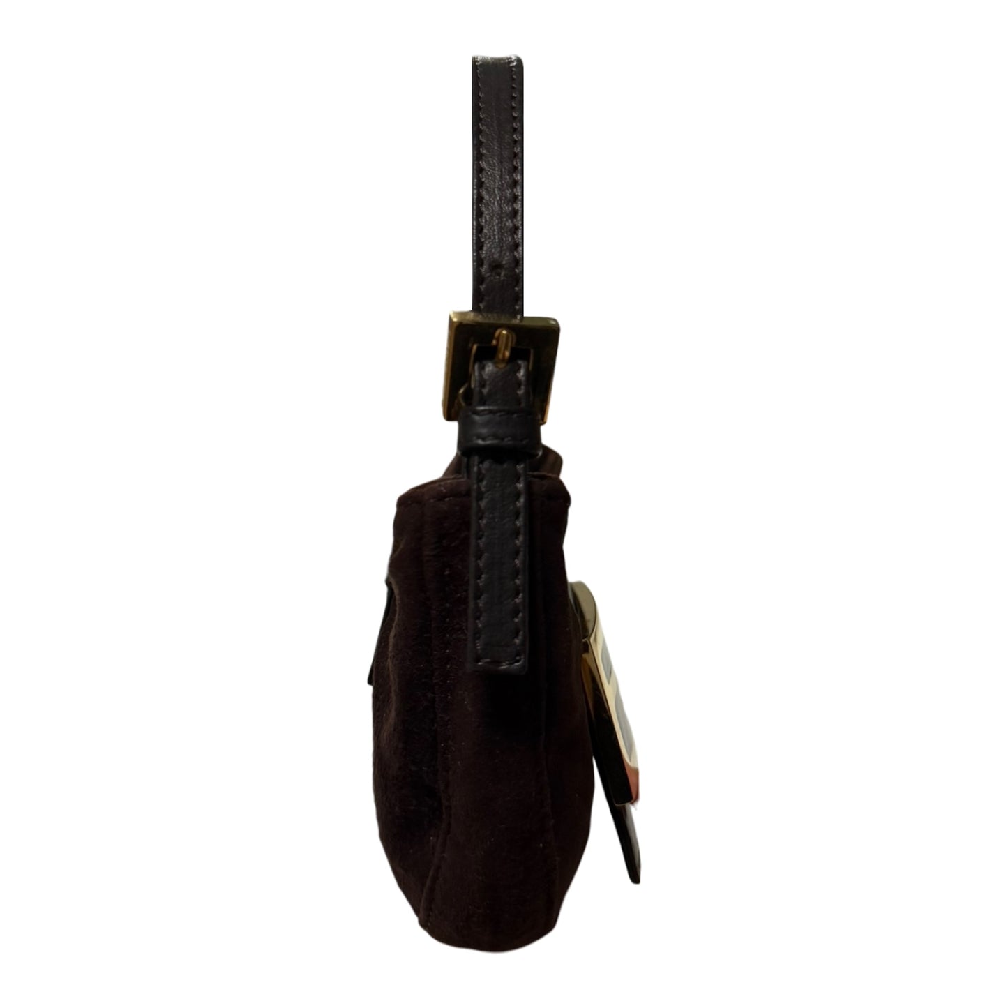 FENDI Spring Summer 1999 Suede & Leather Mini Croissant Bag
