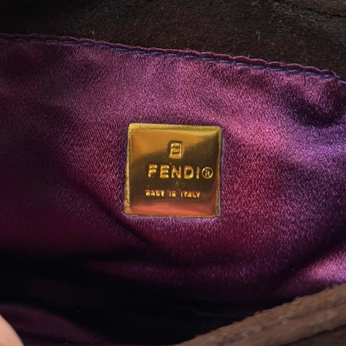 FENDI Spring Summer 1999 Suede & Leather Mini Croissant Bag