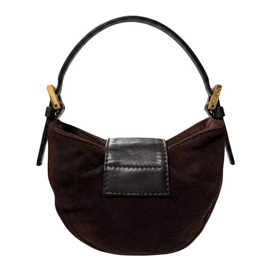 FENDI Spring Summer 1999 Suede & Leather Mini Croissant Bag