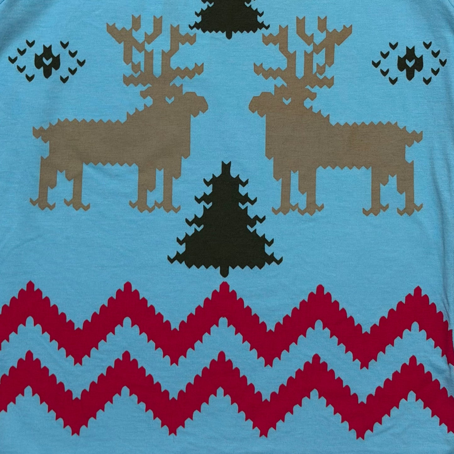 D&G Vintage Nordic Deer Print Turtleneck Top
