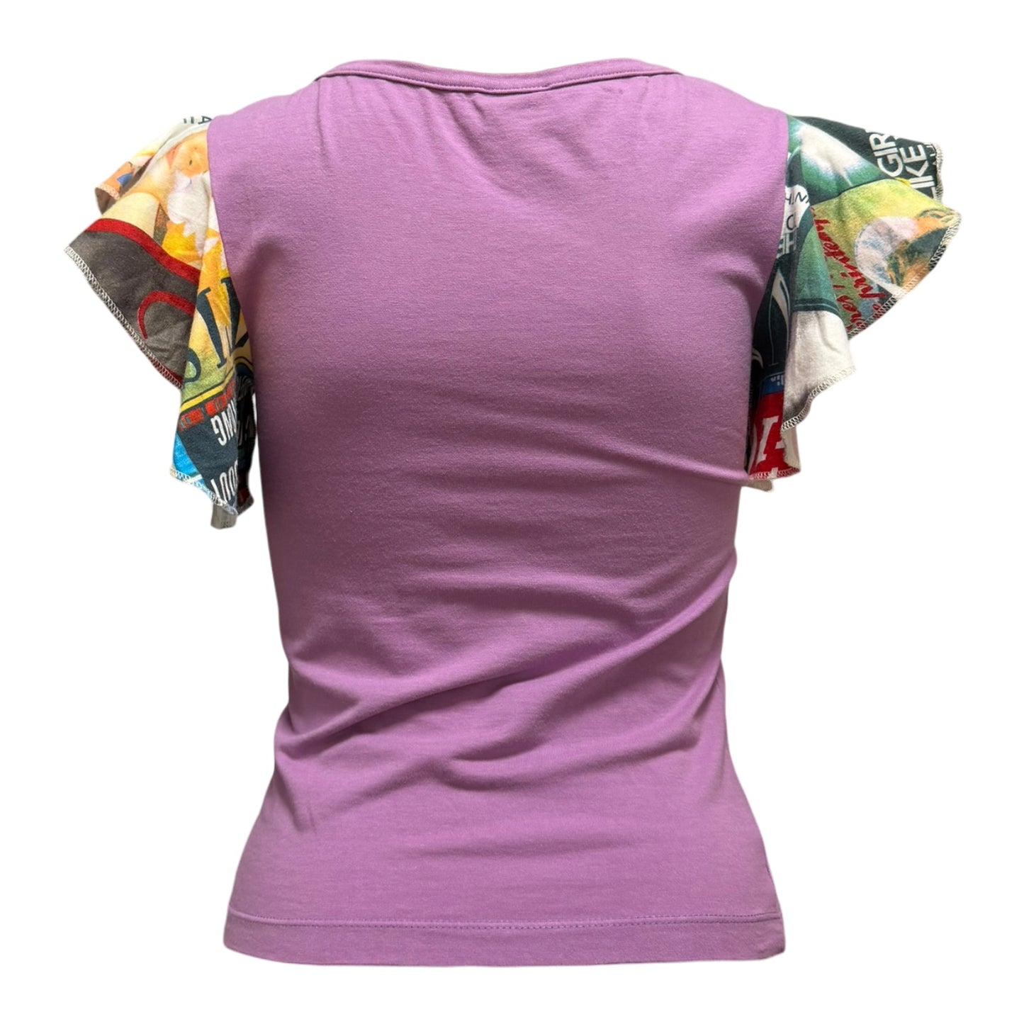 D&G Spring Summer 2002 “Glamour” Graphic Frill Sleeve T-Shirt