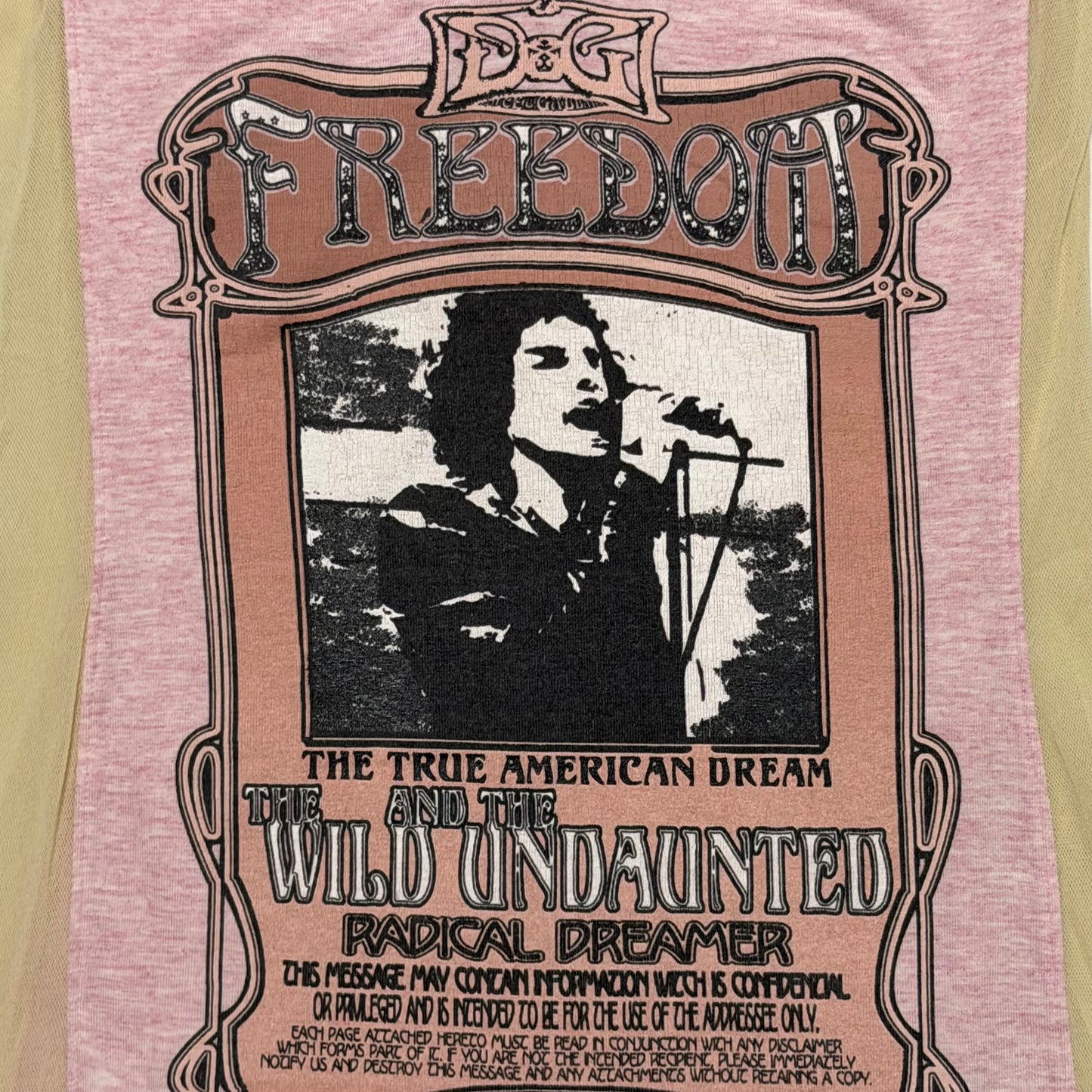 D&G Vintage “FREEDOM” Side Mesh Graphic Tank Top