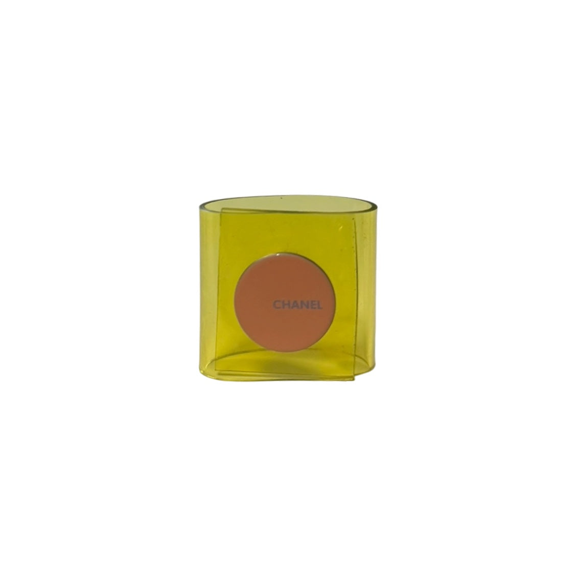 CHANEL Vintage Transparent Vinyl Logo Ring