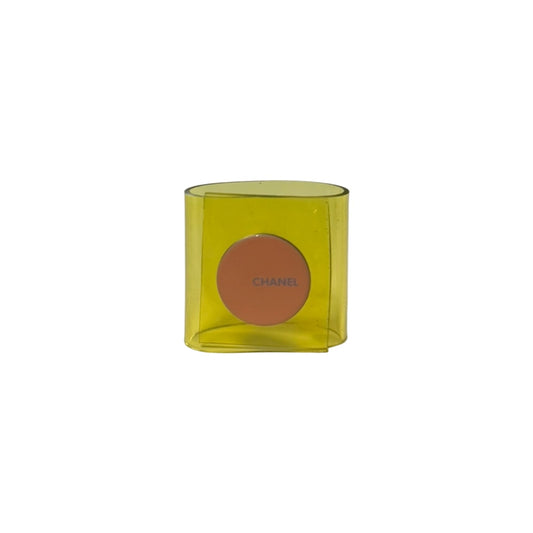 CHANEL Vintage Transparent Vinyl Logo Ring