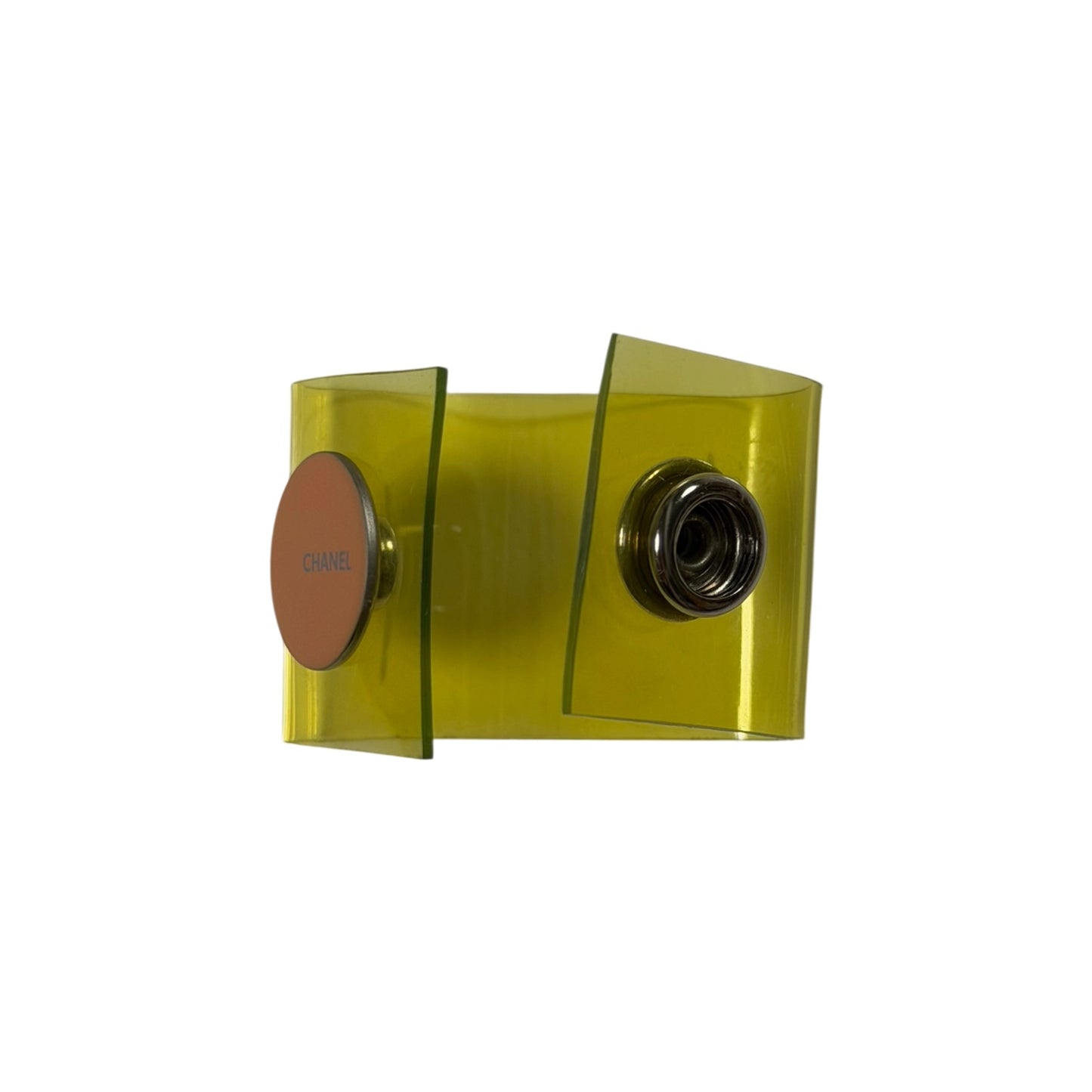 CHANEL Vintage Transparent Vinyl Logo Ring
