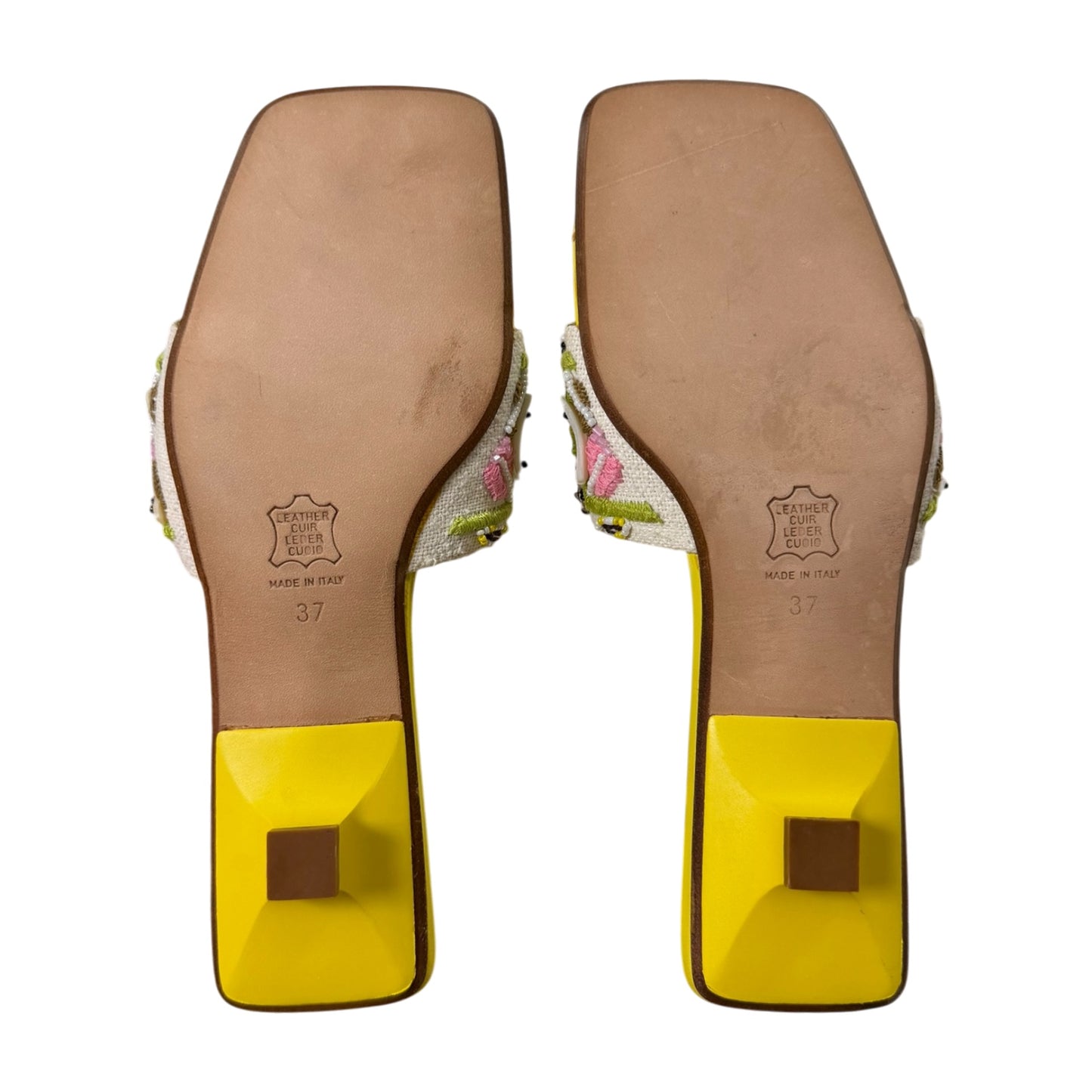 FENDI Spring Summer 2000 Embroidered Beaded Split Toe Sandals