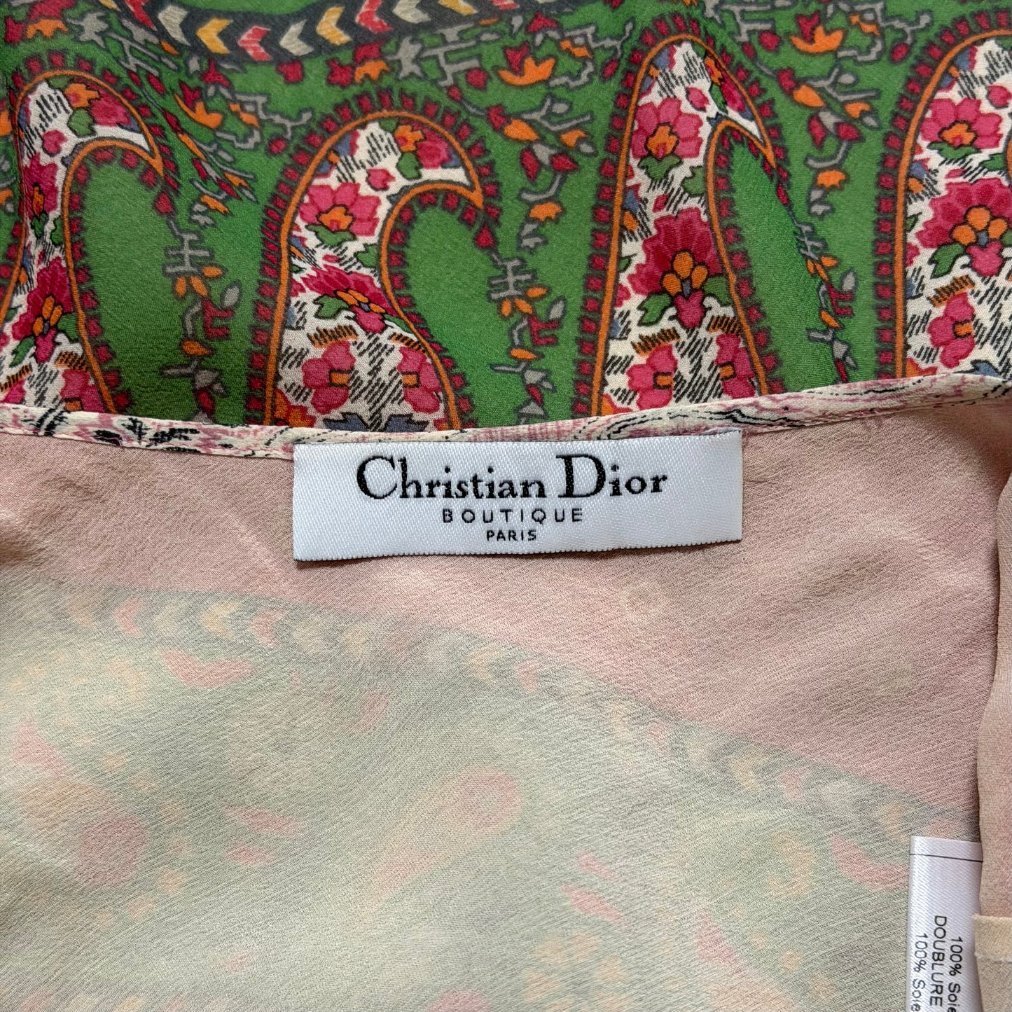 CHRISTIAN DIOR Spring Summer 2004 Paisley Patchwork Ruffle Trim Silk Camisole