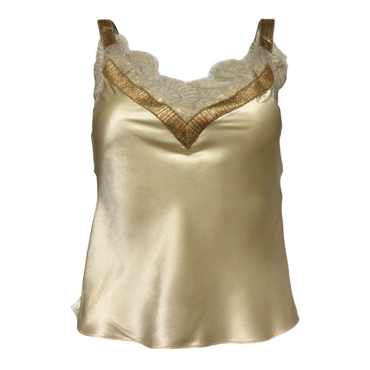 DOLCE&GABBANA Vintage Silk Blend Lace Trim Camisole