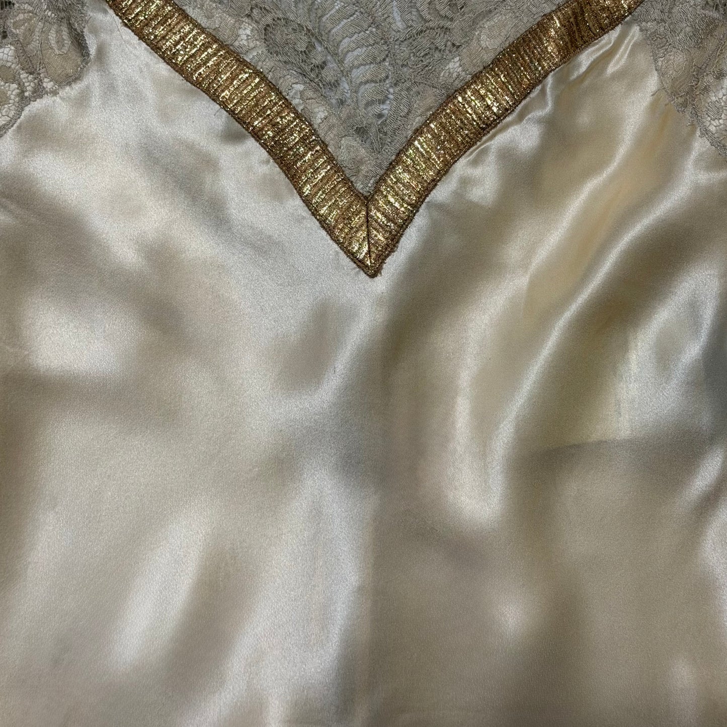 DOLCE&GABBANA Vintage Silk Blend Lace Trim Camisole