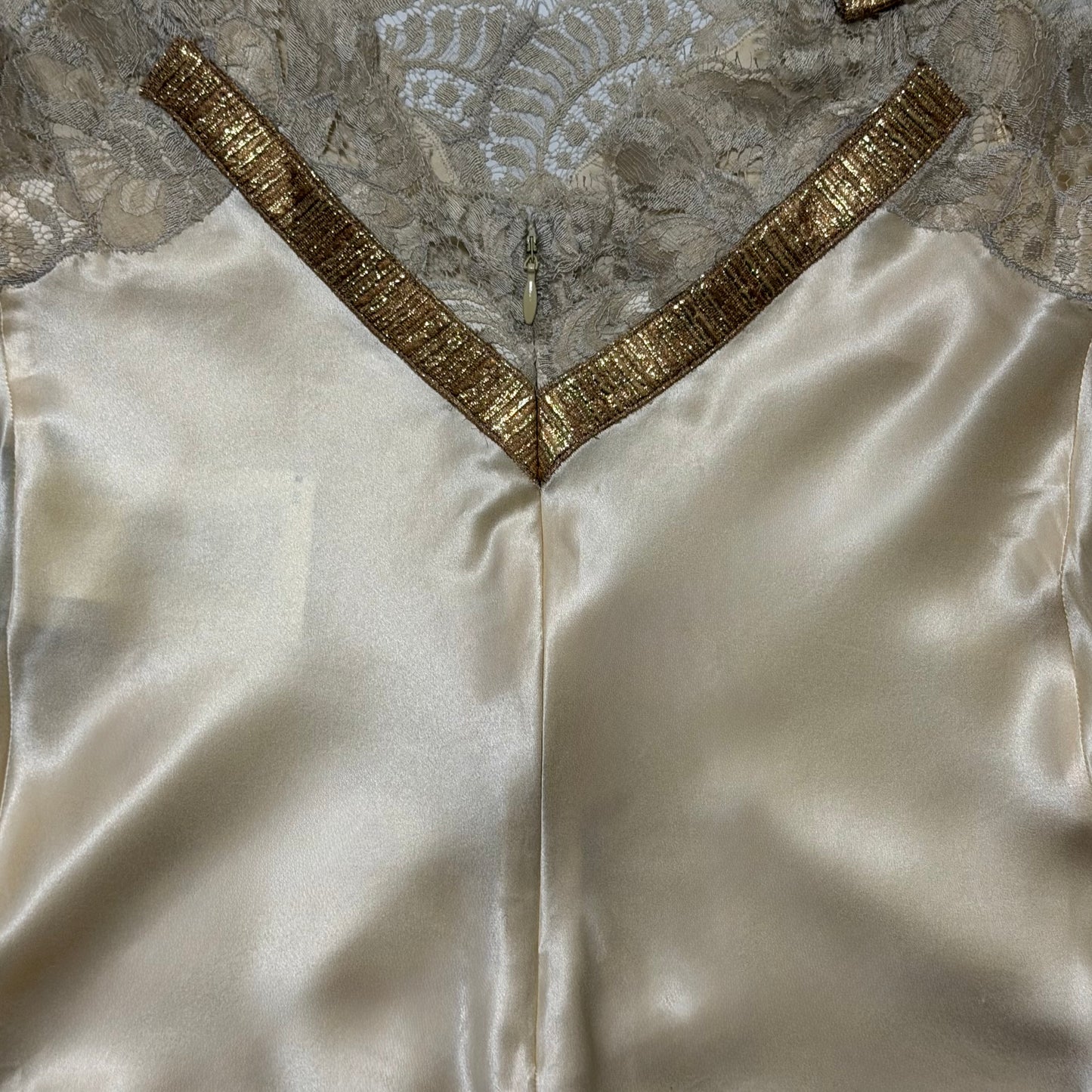 DOLCE&GABBANA Vintage Silk Blend Lace Trim Camisole