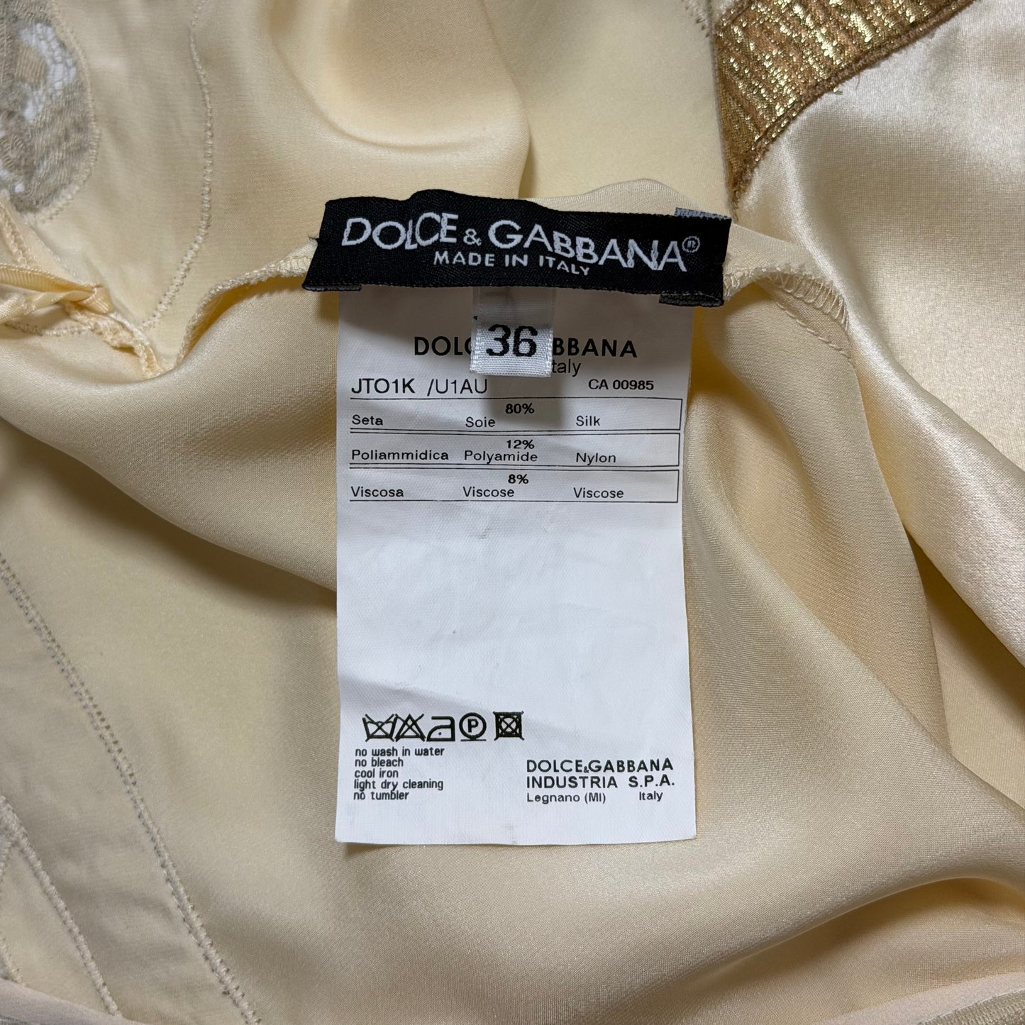 DOLCE&GABBANA Vintage Silk Blend Lace Trim Camisole