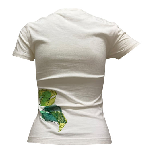 CHRISTIAN DIOR Spring Summer 2003 Floral Appliqué T-Shirt