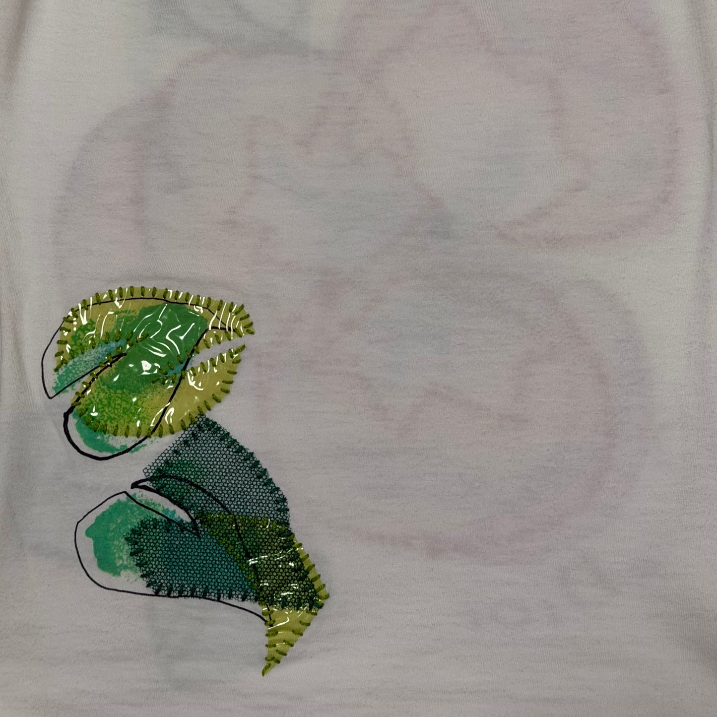 CHRISTIAN DIOR Spring Summer 2003 Floral Appliqué T-Shirt