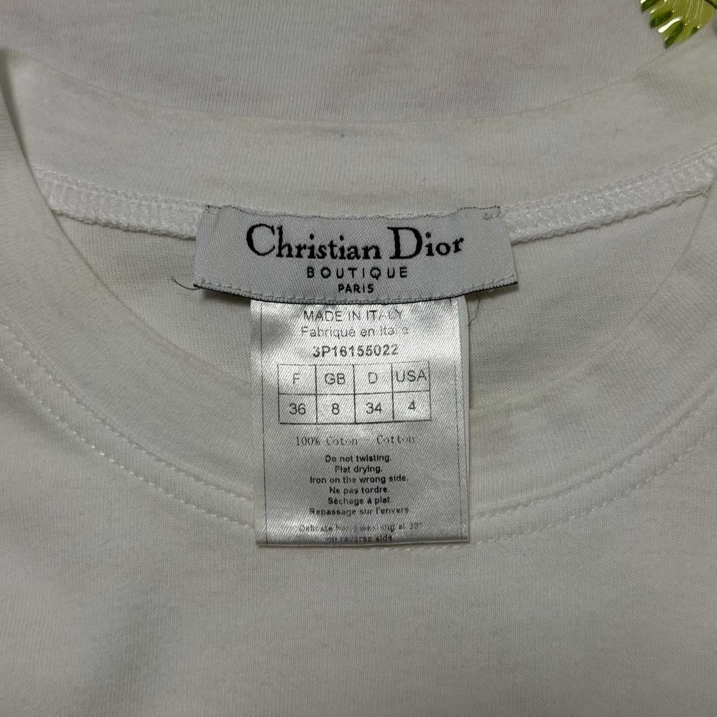CHRISTIAN DIOR Spring Summer 2003 Floral Appliqué T-Shirt