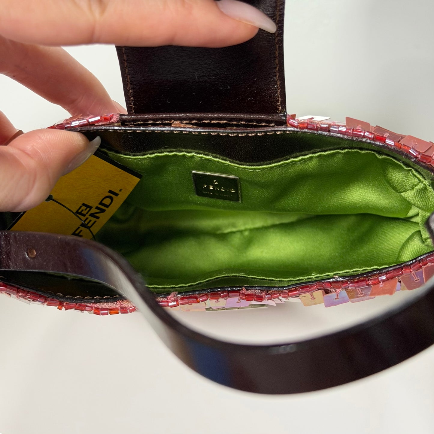 FENDI Fall Winter 1999 Sequin Mini Croissant Bag