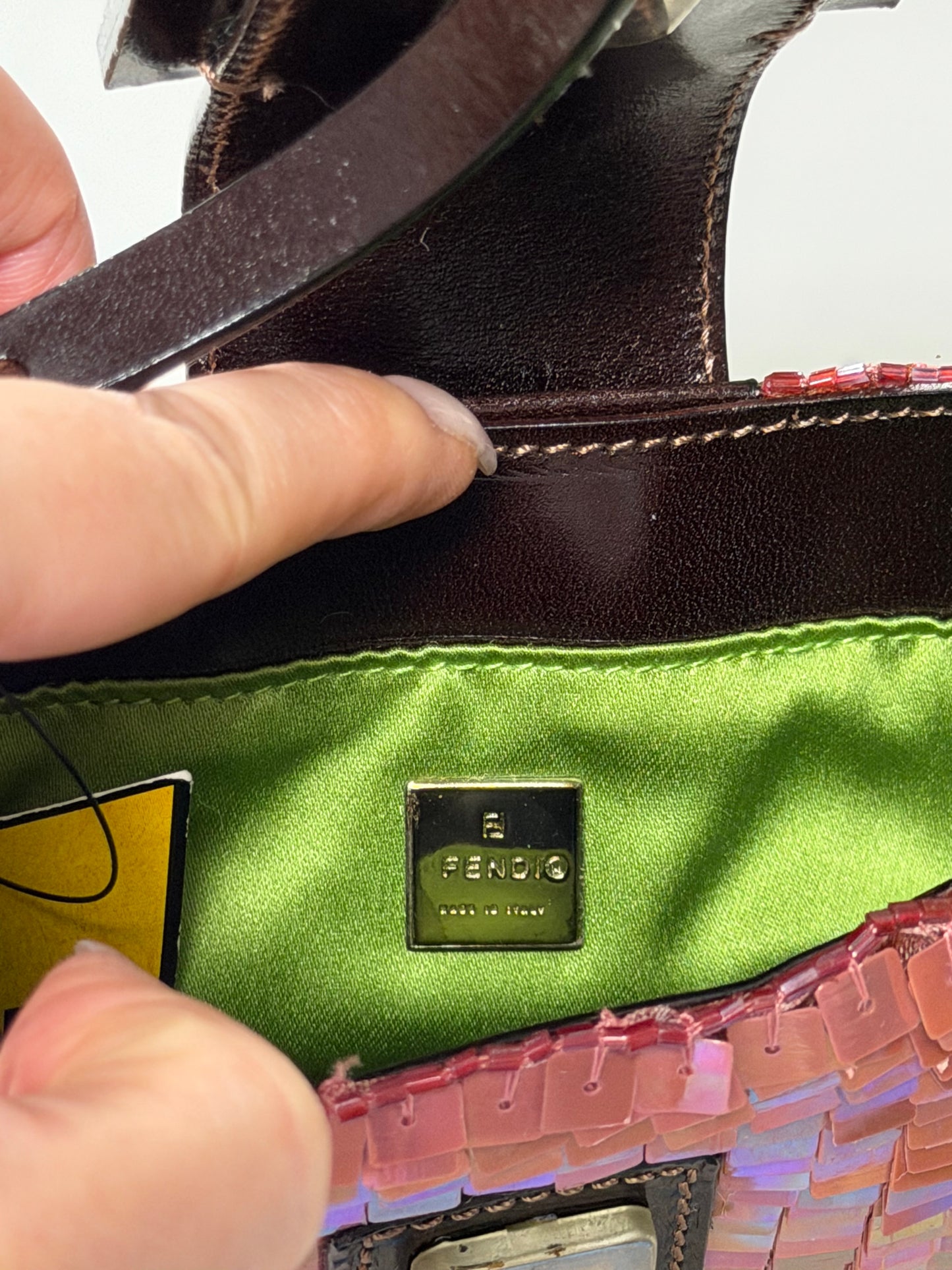 FENDI Fall Winter 1999 Sequin Mini Croissant Bag