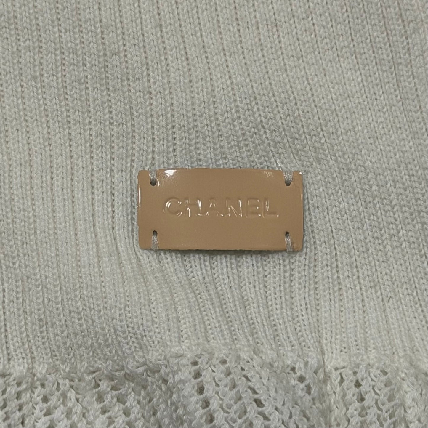 CHANEL Spring Summer 2001 Camellia Intarsia Knit Top & Poncho Set