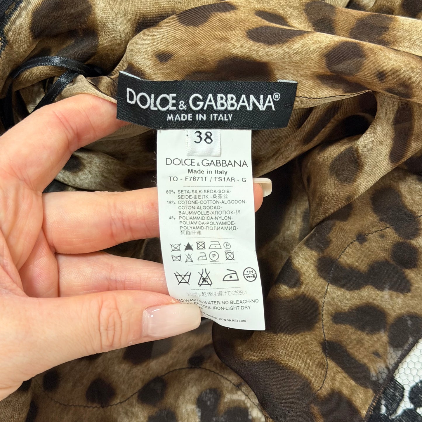 DOLCE&GABBANA Leopard Print Silk Camisole with Lace Trim