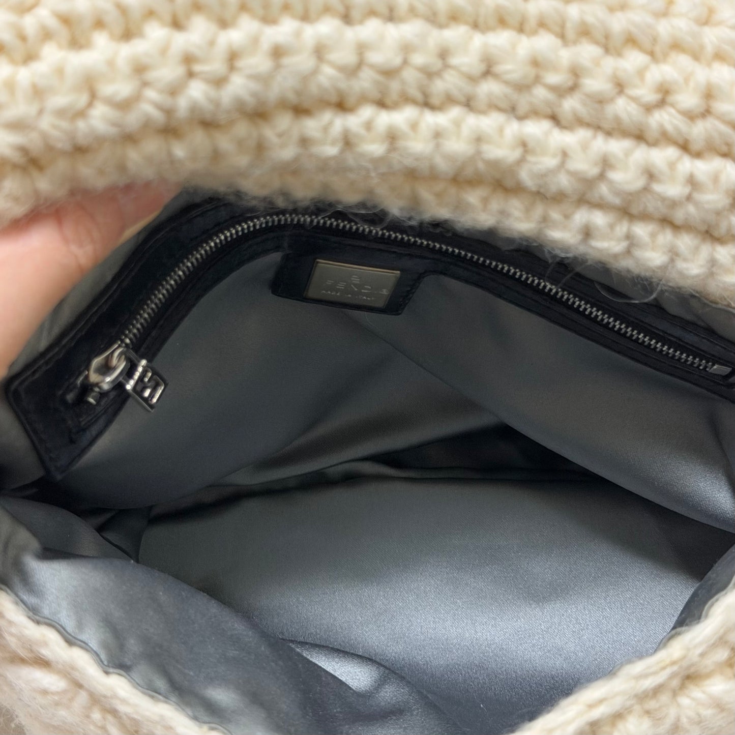 FENDI Fall Winter 1999 Bobble Knit Mamma Baguette Bag