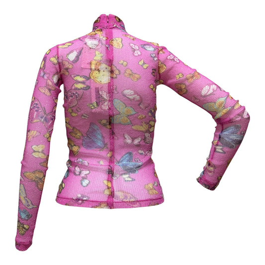 D&G Fall Winter 2000 Butterfly Print Sheer Lurex Top