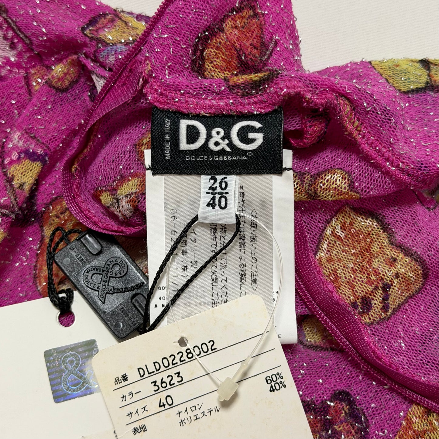 D&G Fall Winter 2000 Butterfly Print Sheer Lurex Top