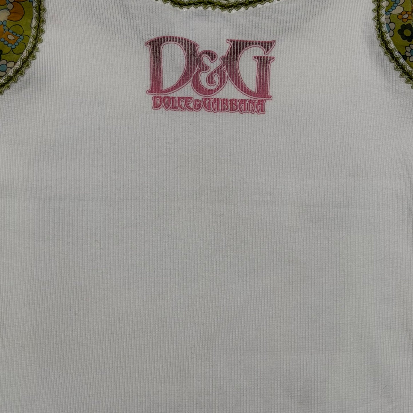 D&G Vintage “Breakfast Chez Christine Croissant” Graphic Ribbed Tank Top