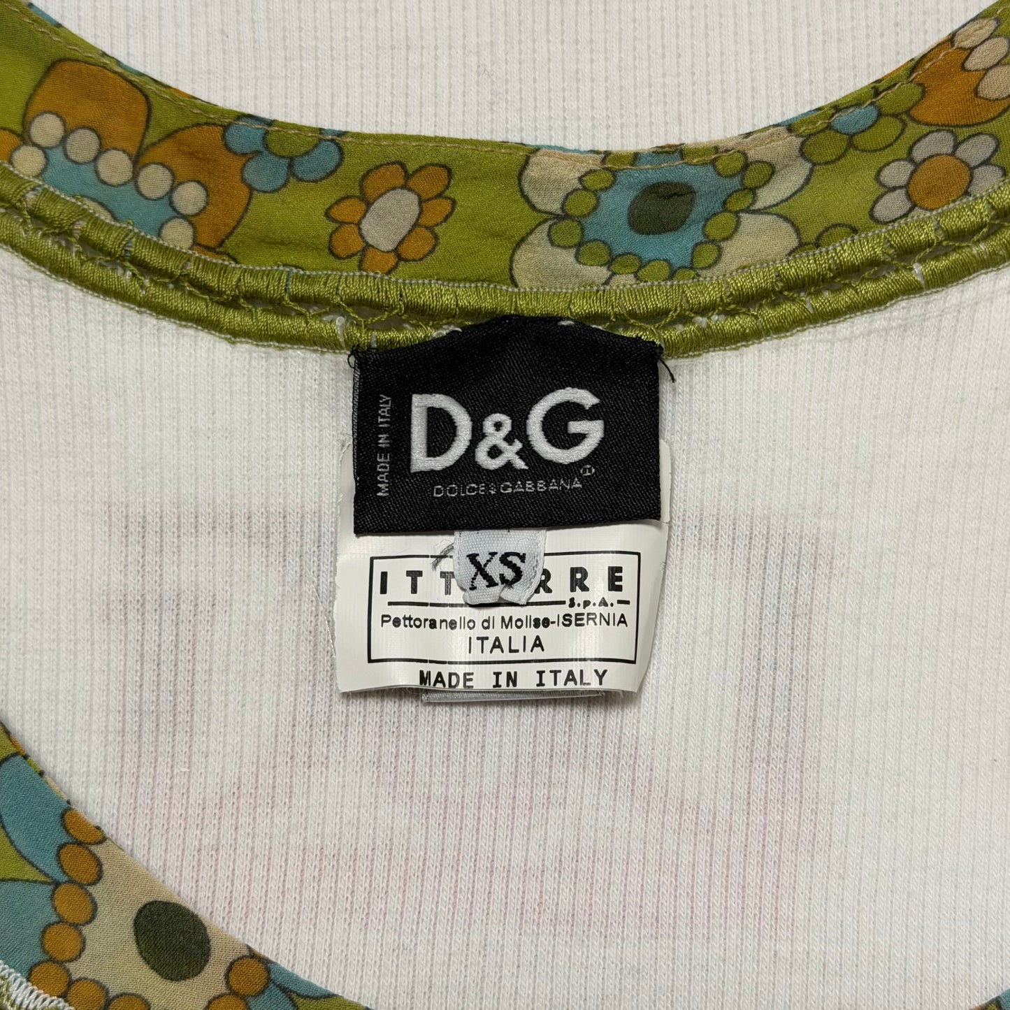 D&G Vintage “Breakfast Chez Christine Croissant” Graphic Ribbed Tank Top