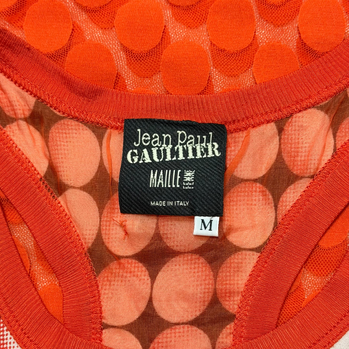 JEAN PAUL GAULTIER Polka Dot Sheer Mesh Mini Dress