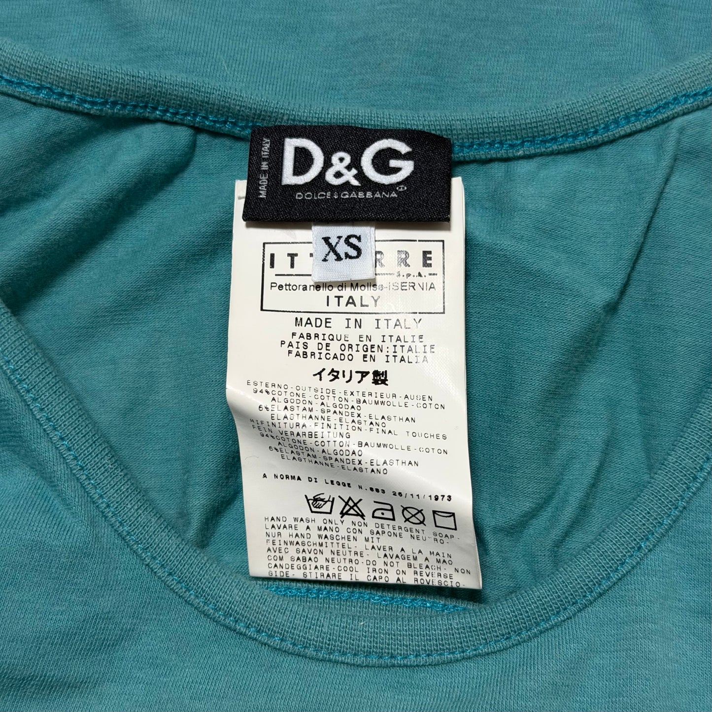 D&G "TOO COOL FOR SCHOOL" Open-Back Logo Tank Top