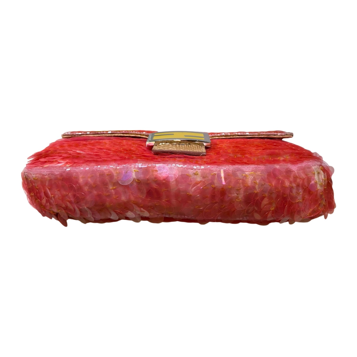 FENDI 1998 Vintage Iridescent Sequin Baguette with Python Trim
