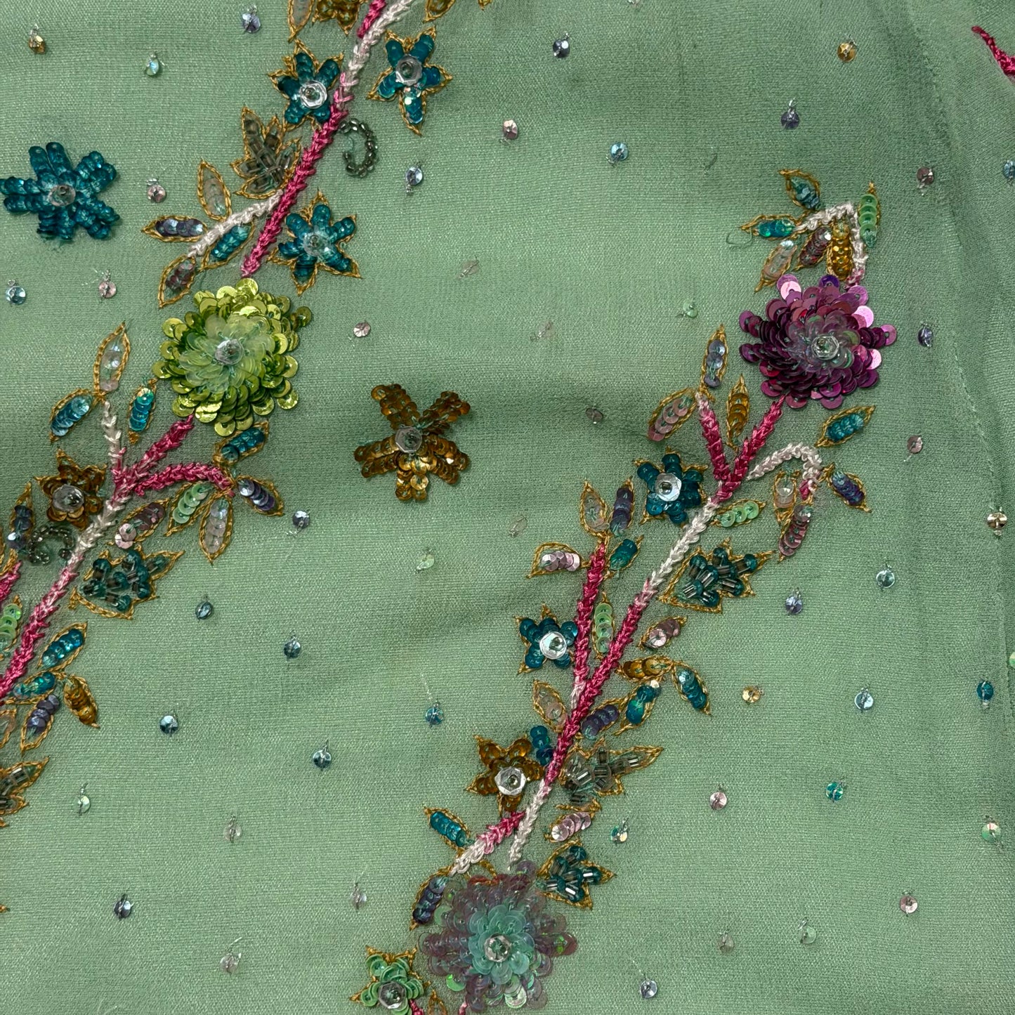 JOHN GALLIANO Spring Summer 2005 Embroidered Silk Midi Dress