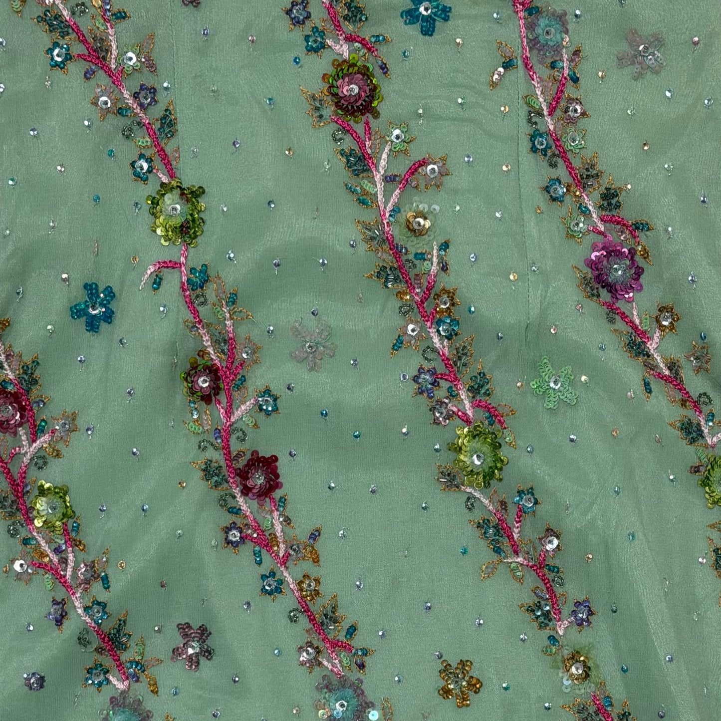 JOHN GALLIANO Spring Summer 2005 Embroidered Silk Midi Dress