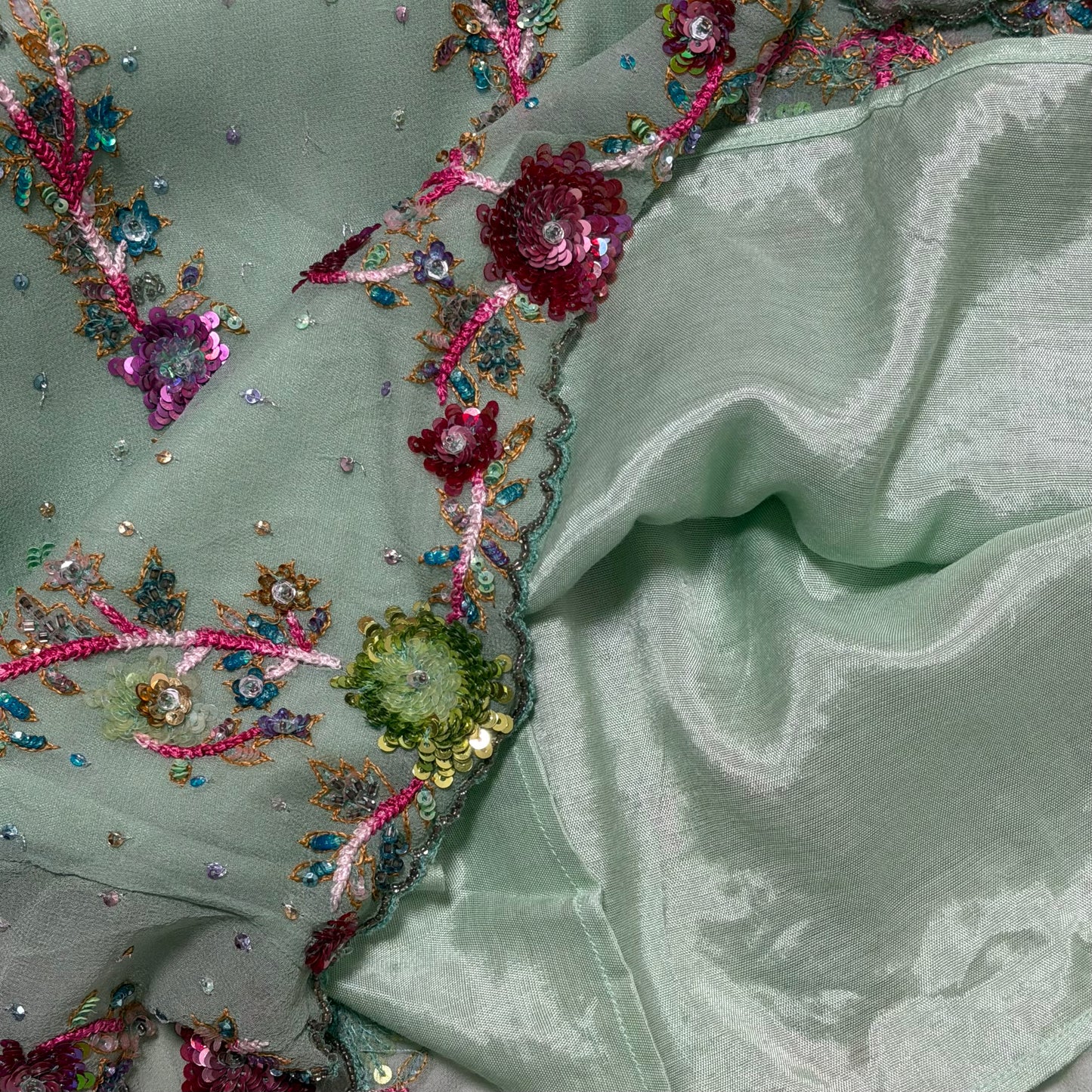 JOHN GALLIANO Spring Summer 2005 Embroidered Silk Midi Dress