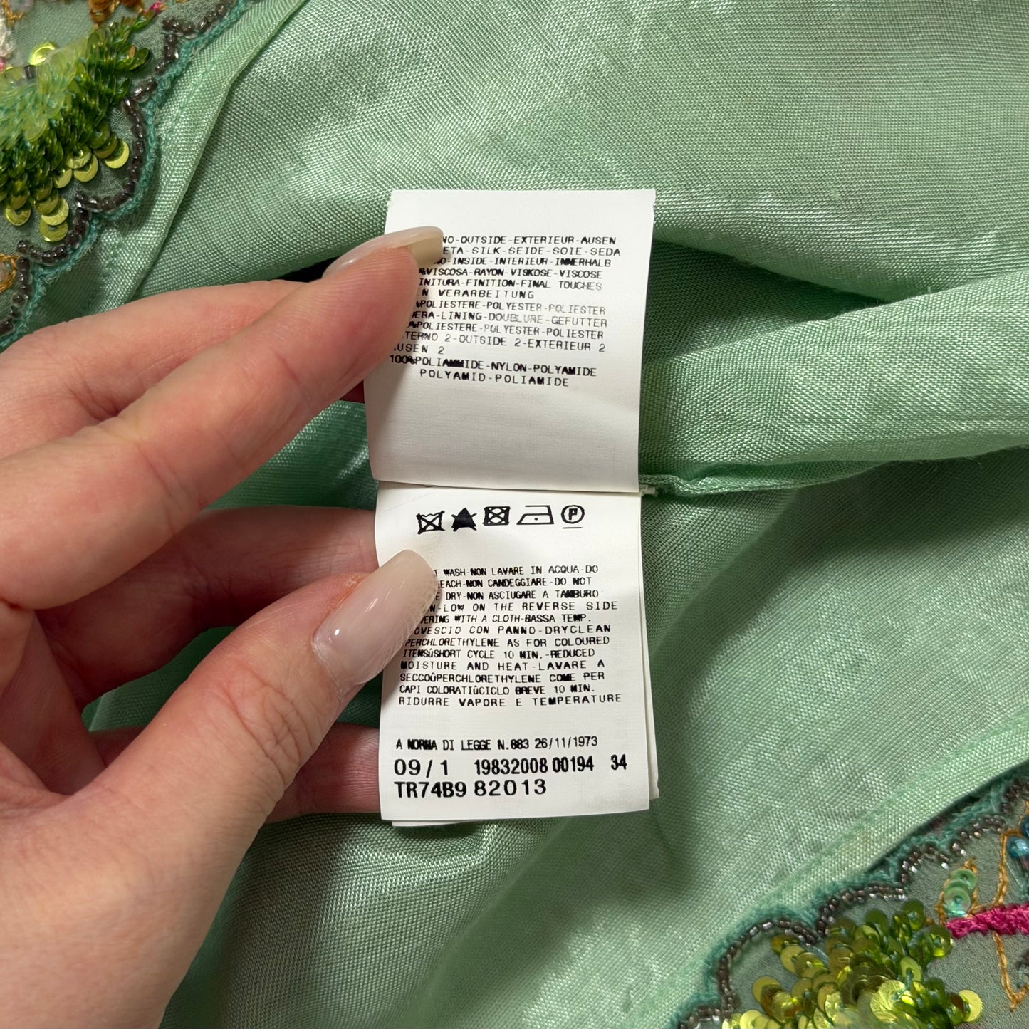 JOHN GALLIANO Spring Summer 2005 Embroidered Silk Midi Dress