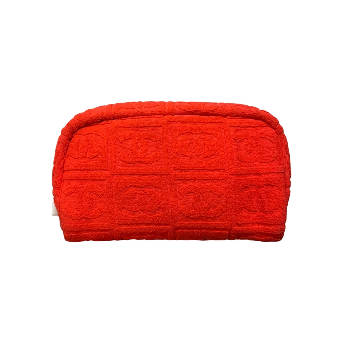 CHANEL Sport Spring Summer 2002 CC Embossed Jacquard Terry Cloth Pouch
