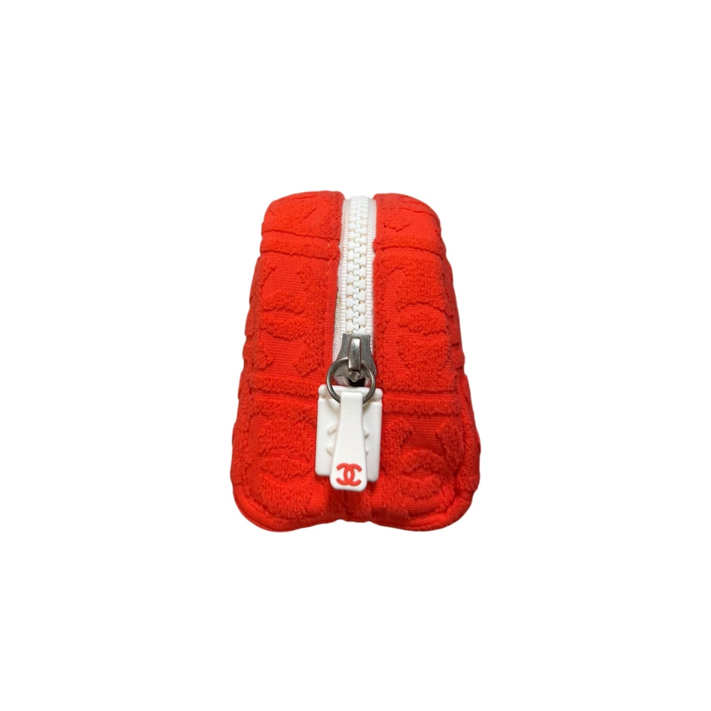 CHANEL Sport Spring Summer 2002 CC Embossed Jacquard Terry Cloth Pouch