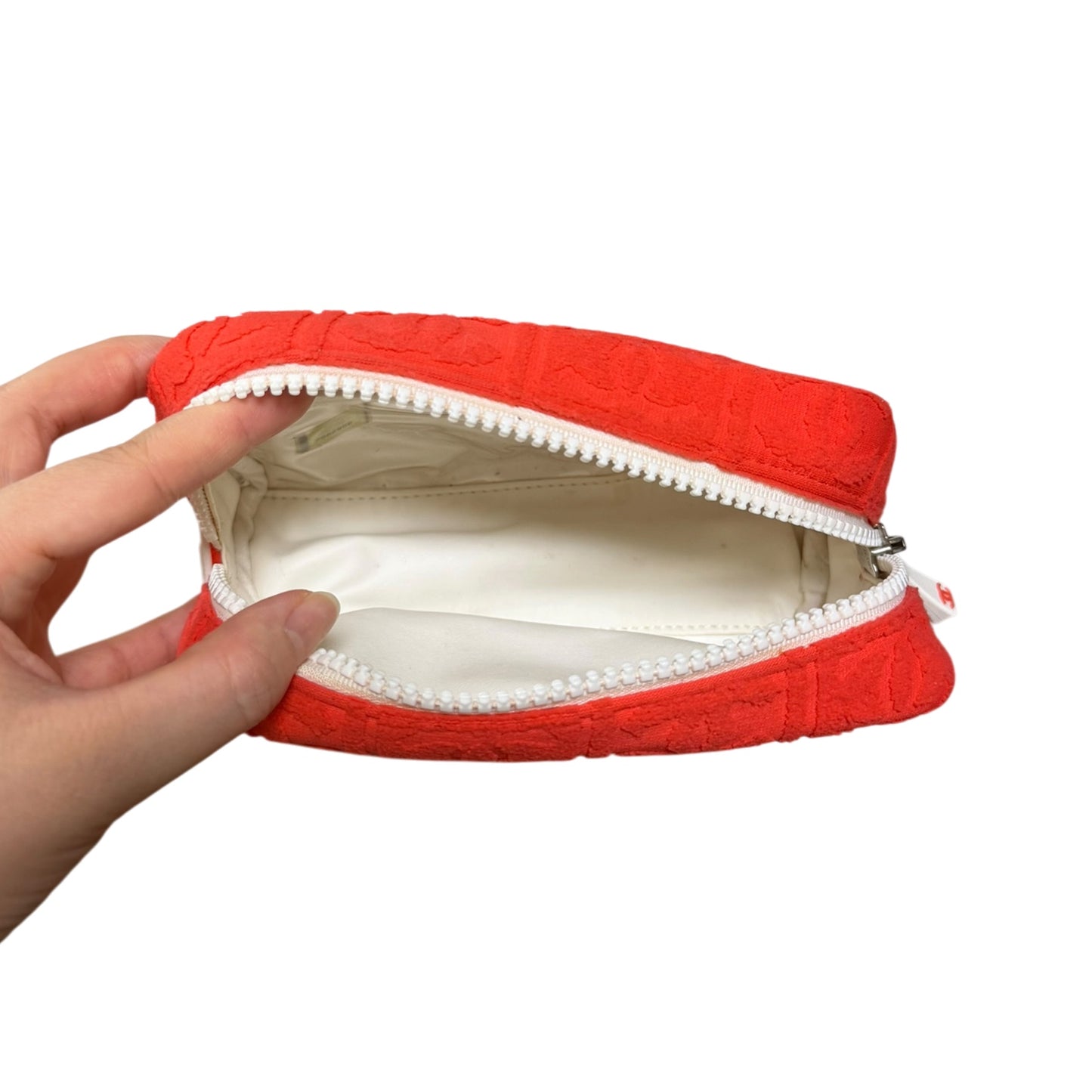CHANEL Sport Spring Summer 2002 CC Embossed Jacquard Terry Cloth Pouch