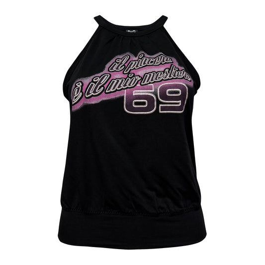 D&G Vintage “il piacere è il mio mestiere 69” Halter Neck Tank Top