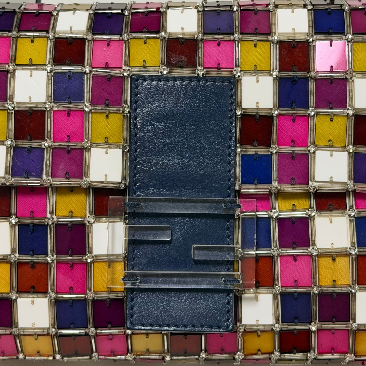 FENDI Multicolor Glass Tile Mosaic Baguette Bag