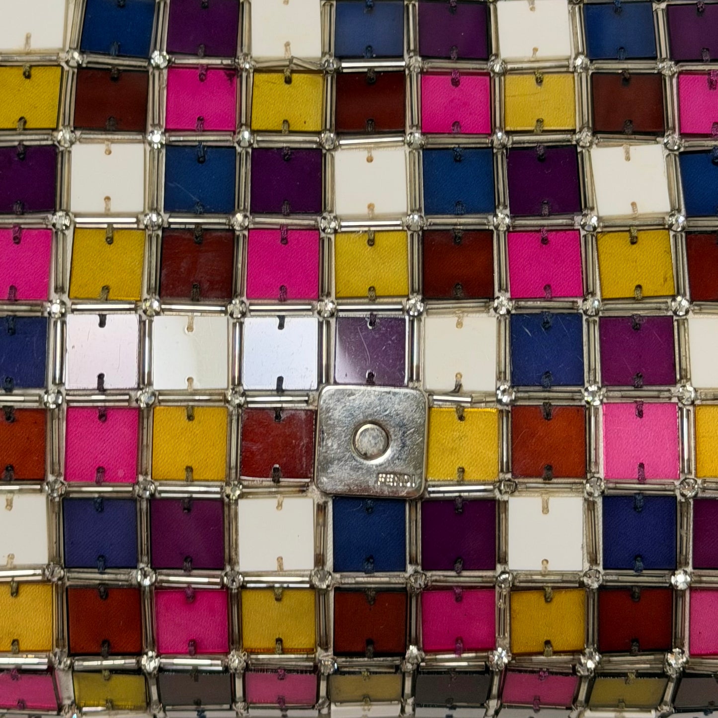 FENDI Multicolor Glass Tile Mosaic Baguette Bag
