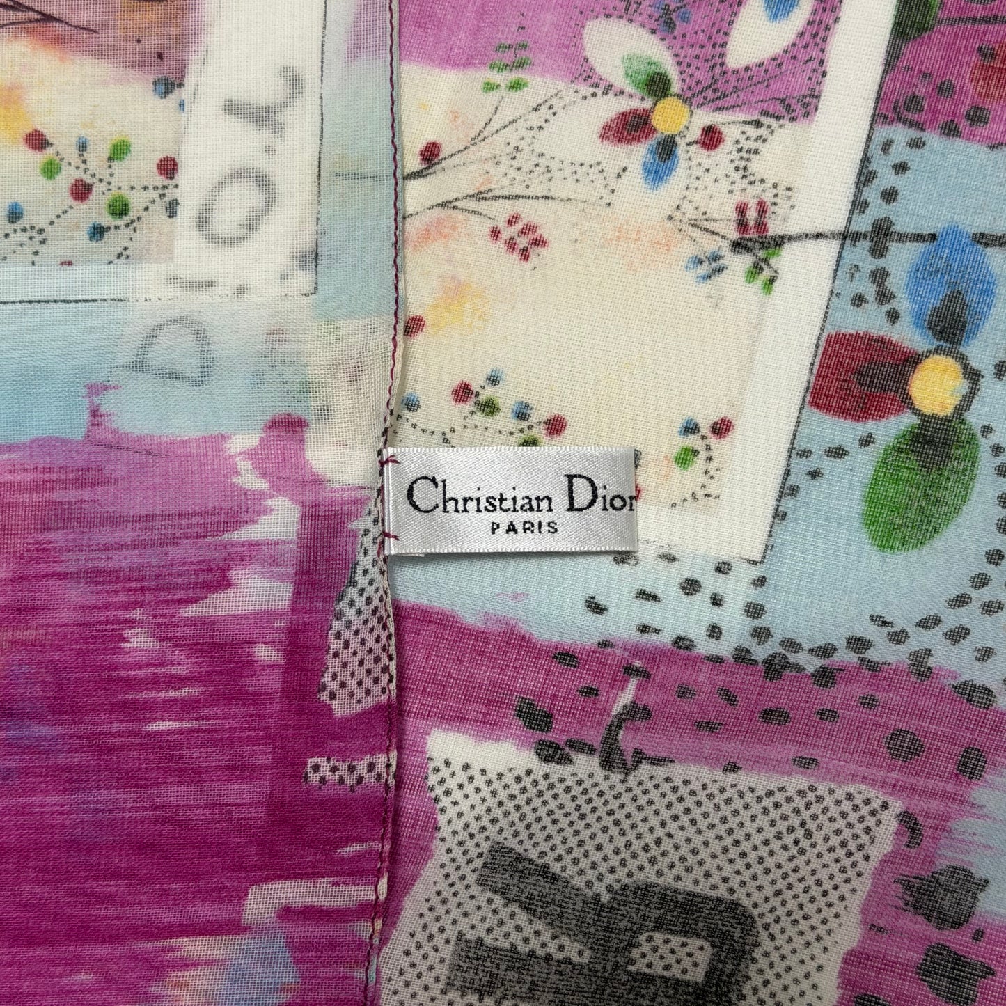 CHRISTIAN DIOR Spring Summer 2003 "FILTH" Print Cotton Scarf