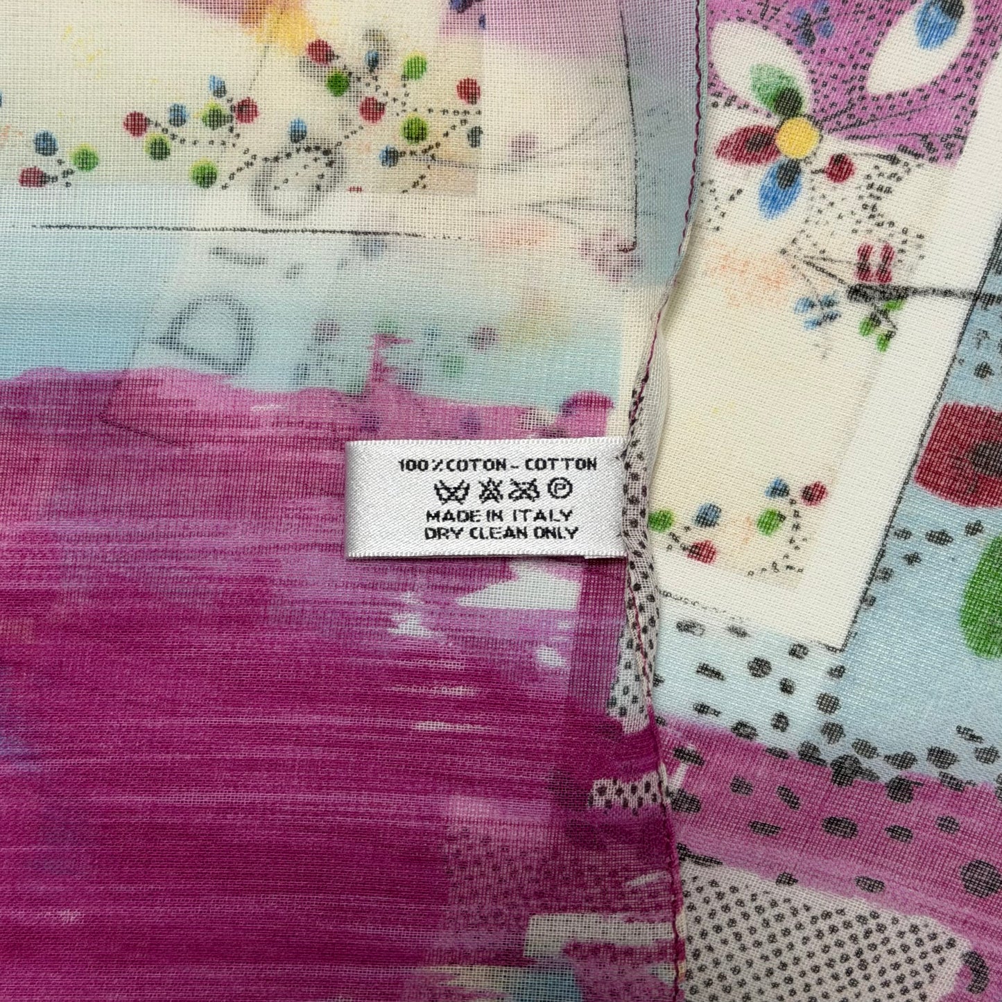 CHRISTIAN DIOR Spring Summer 2003 "FILTH" Print Cotton Scarf