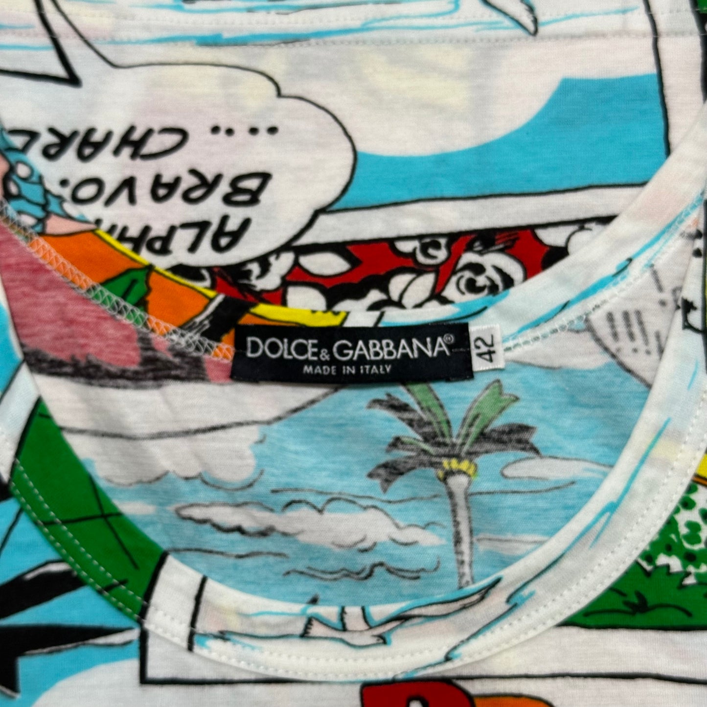 DOLCE&GABBANA Spring Summer 2004 Comic Print Tank Top