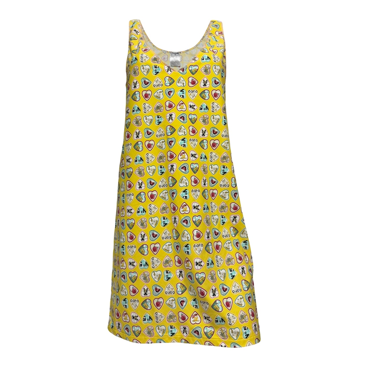 CHANEL Spring 2006 Valentine Heart Print Tank Dress