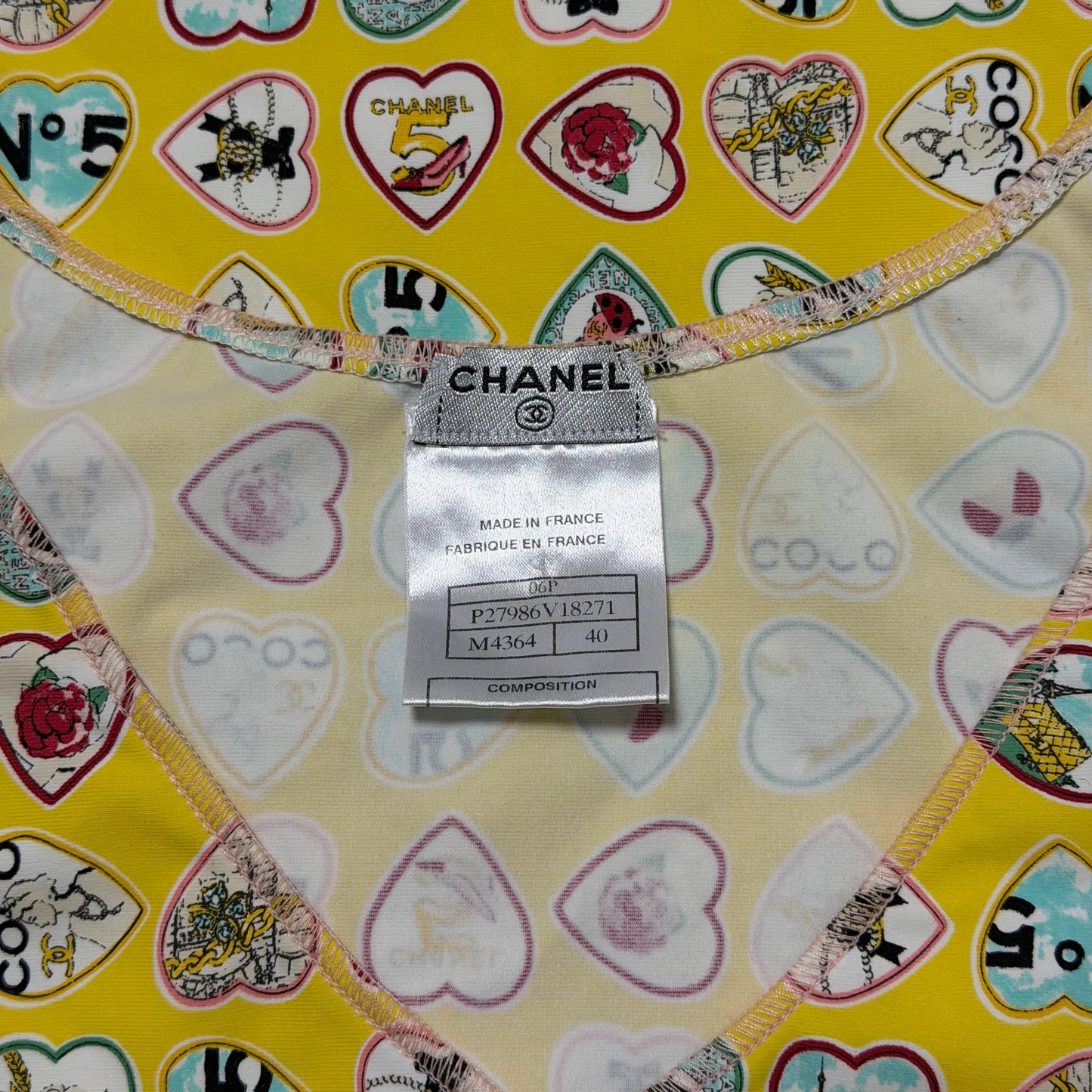 CHANEL Spring 2006 Valentine Heart Print Tank Dress